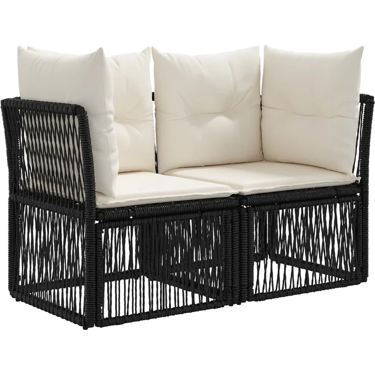vidaXL Gartensofa-set 8 stk. 8-Sitzanzahl Schwarz und Cremeweiß 3435316 – Bild 3