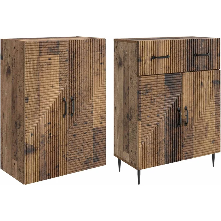 vidaXL Schrankset 2 pcs Altholz 66 x 34,5 x 89,5 cm Holzwerkstoff 3416671 – Bild 3