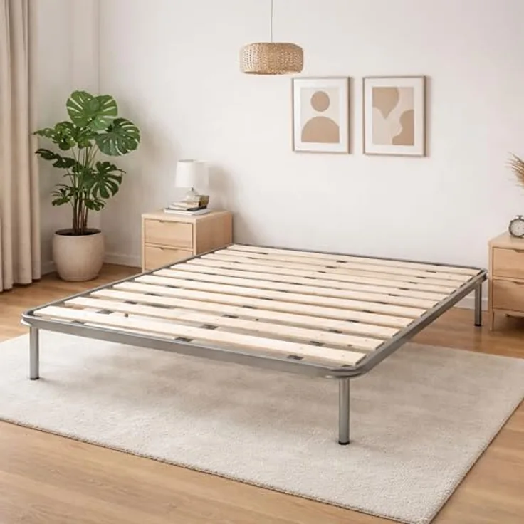 Talamo Italia - Doppelbettuntergestell Anastasia, orthopädisches Untergestell mit gehobelten Lattenrosten, 100 % Made in Italy, 120 x 190 x 31 cm