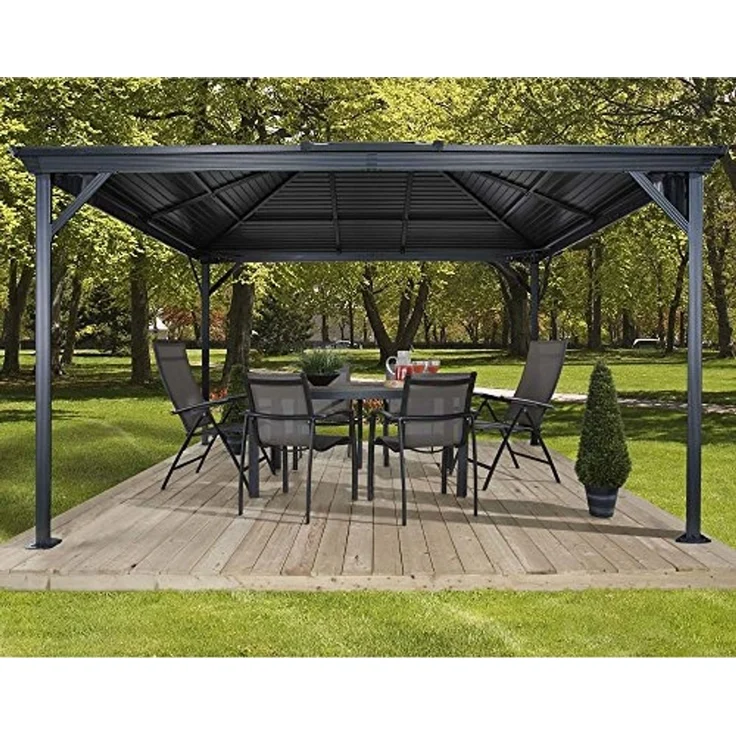 Sojag 'Ventura 1014' Pavillon, Aluminium Basaltgrau, 296 x 423 x 261 cm – Bild 5