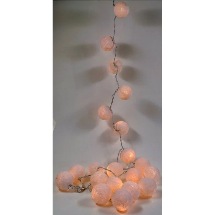 Guru-Shop LED-Lichterkette Stoff Ball Lichterkette, 20`er LED Kugel.. – Bild 1