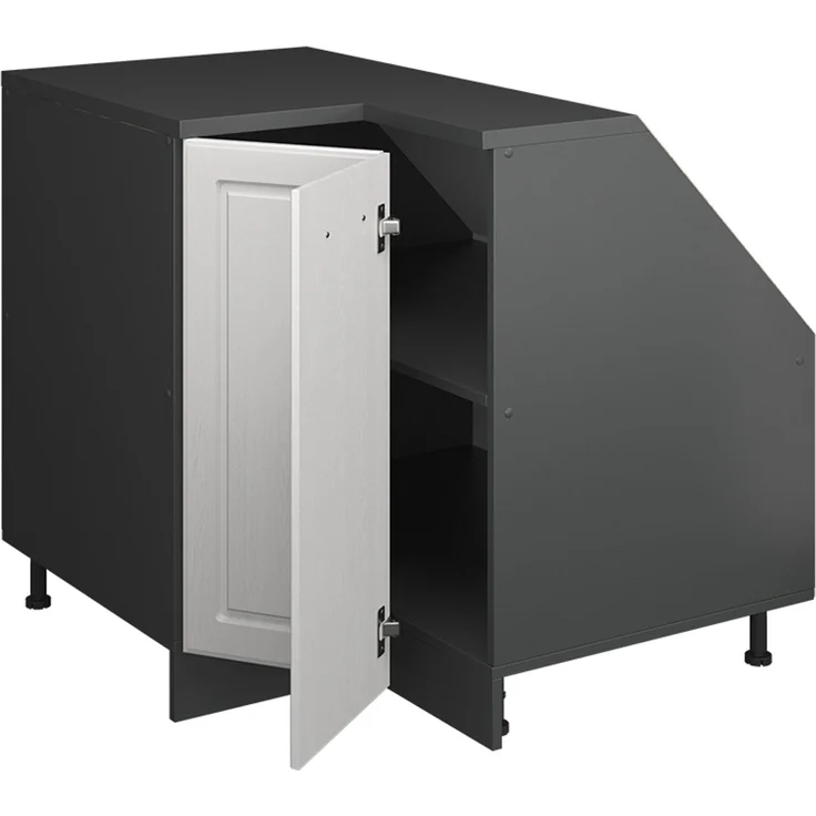 Dachschrägenschrank Eckschrank Rion Weiß Landhaus 75.6 x 81.6 cm mit 1 Tür, Schrankkorpus 60 cm Tiefe Vicco – Bild 4