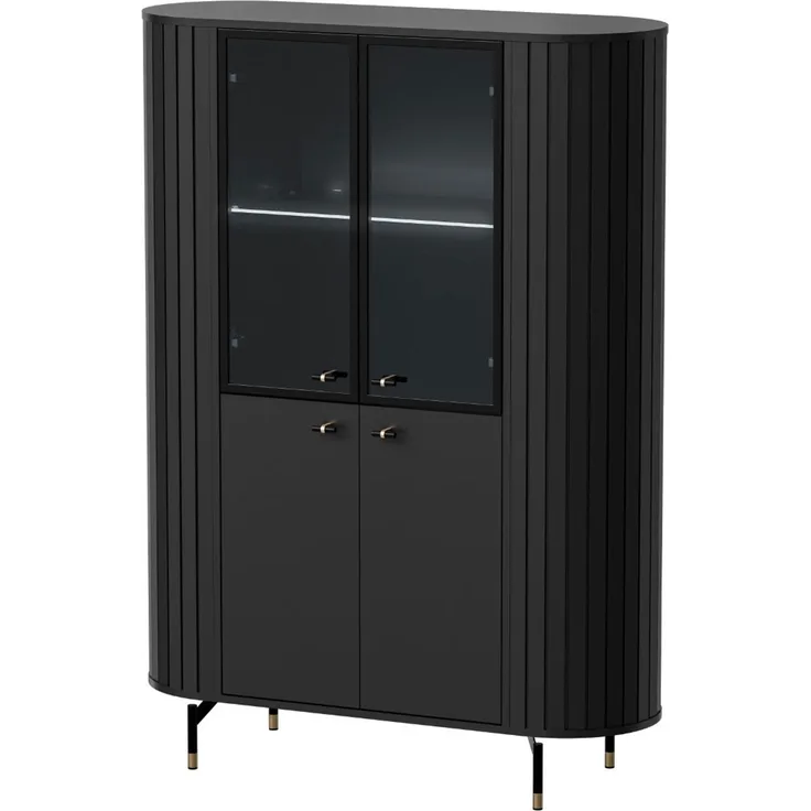 Vitrine Zama Glasvitrine 112x40x155cm 4-türig Ausführung schwarz