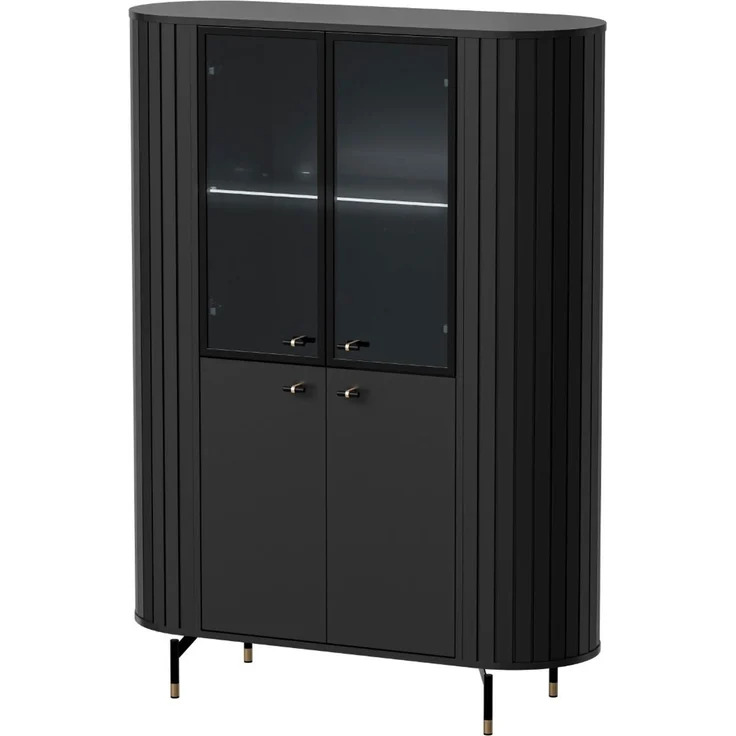 Vitrine Zama Glasvitrine 112x40x155cm 4-türig Ausführung schwarz
