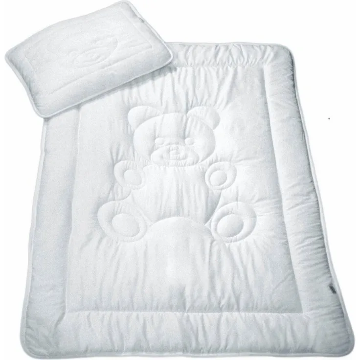 MESANA Kinderbettdecke + Kopfkissen Bär, 2-tlg, Füllung: silikonisierte Hohlfaser (Bettdecke), Bezug: Polyester, Decke mit Kissen, 100x135cm, Kissen 40x60 cm