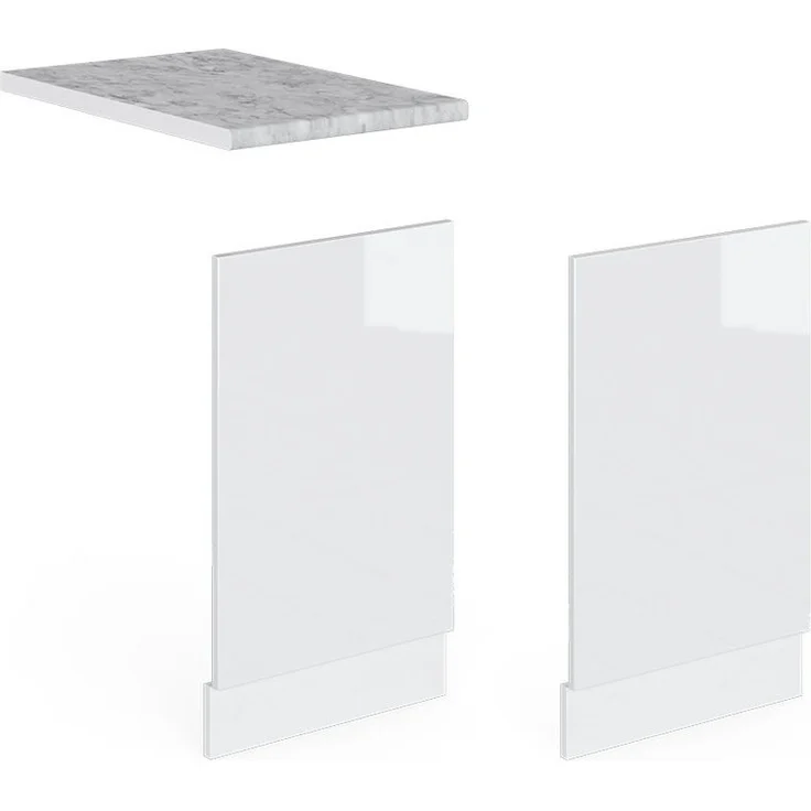 Frontblende R-Line Weiß Hochglanz 45 cm ohne Arbeitsplatte Vicco – Bild 3
