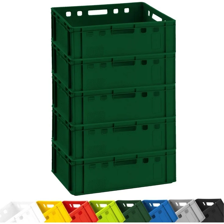 5x Fleischkiste E2 Fleischerkiste Eurobox 60x40x20cm lebensmittelecht, robust, stapelbar | Lagerkisten, Stapelkisten, Metzgerkiste Made in Germany – Bild 5