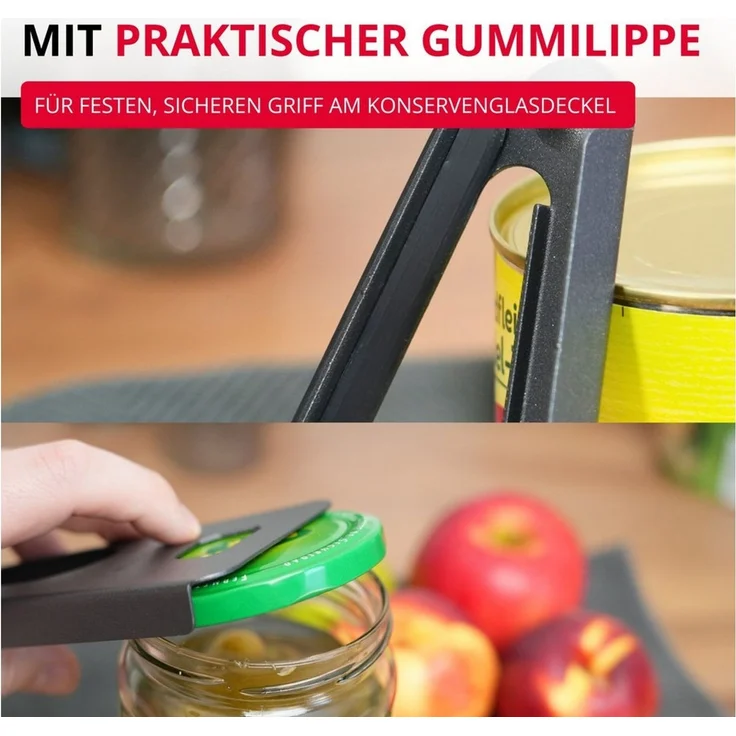 WESTMARK Dosenöffner Twist Black Edition, Öffner für Schraubgläser, Universalöffner, griffige Haptik – Bild 2