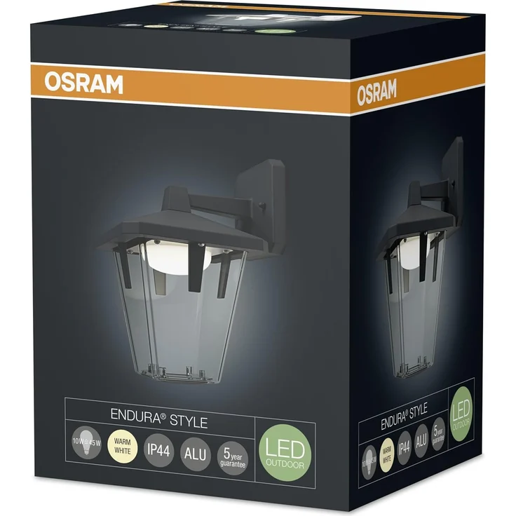 Osram Endura Style Lantern Classic Down LED Wand-aussenenleuchte, Aluminiumkörper, 10 Watt, warmweiss, 3000K, schwarz – Bild 4