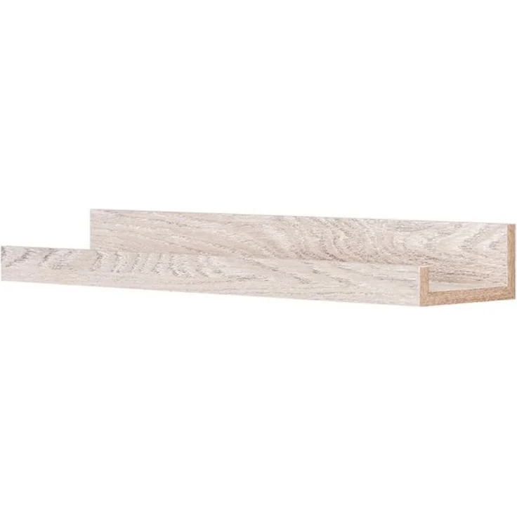 Levandeo® Bilderleiste, Bilderleiste Eiche Gekälkt L40cm MDF Holz Wandregal Schmal Wanddeko – Bild 4