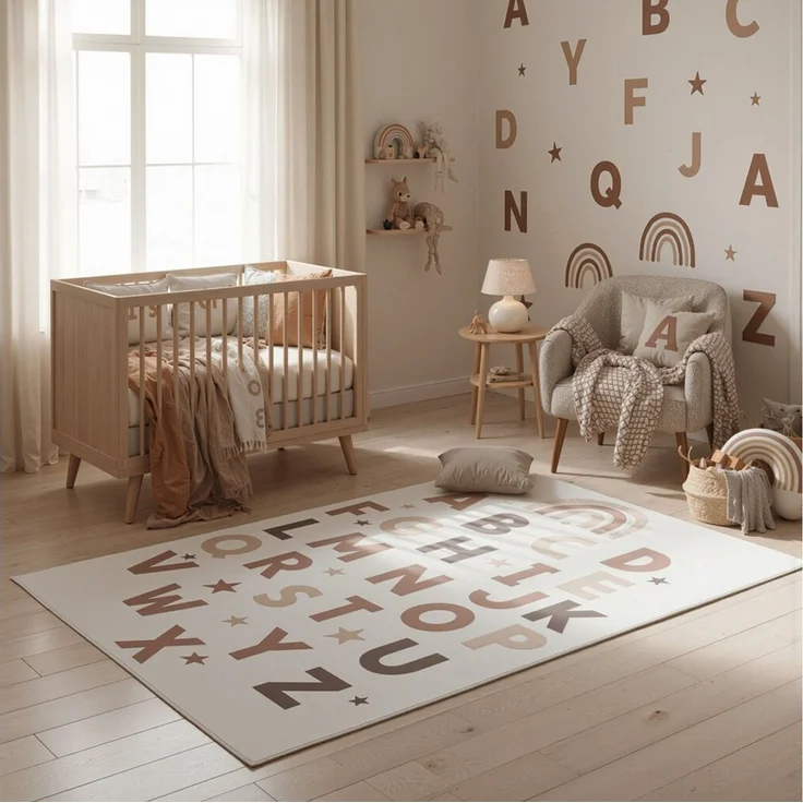 SIMPEX24 Teppich Alphabet Teppich Kinder, Rechteckig, Höhe: 8 mm, Teppich Kinderzimmer – Bild 5