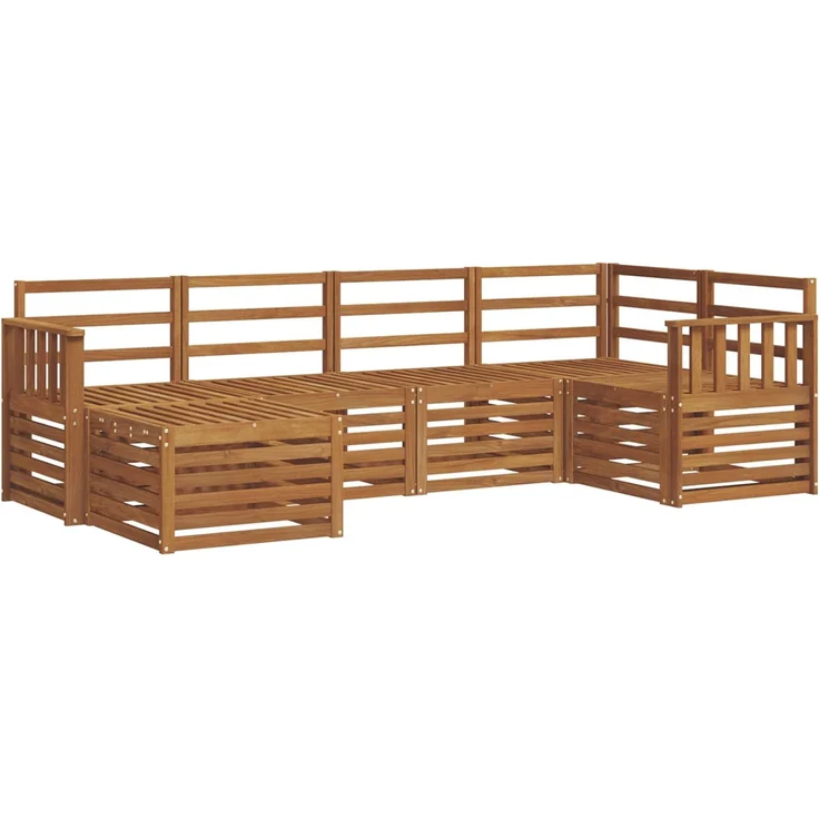 vidaXL Outdoor-Sofagarnitur 6 stk. 5-Sitzer Natur Massivholz Akazie 3375079 – Bild 2