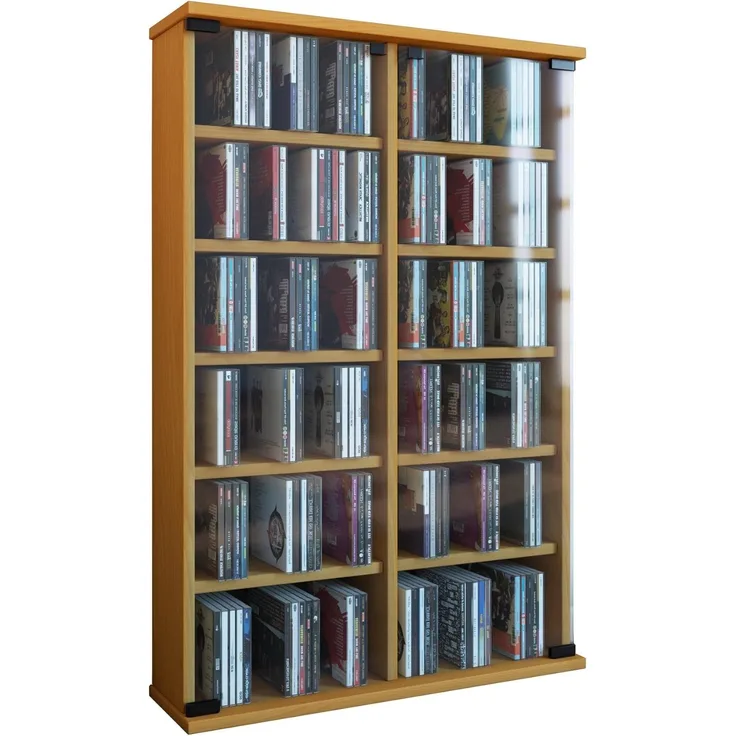 VCM CD / DVD Media Regal Roma 50403 Buche H. 92 x B. 60 x T. 18 cm
