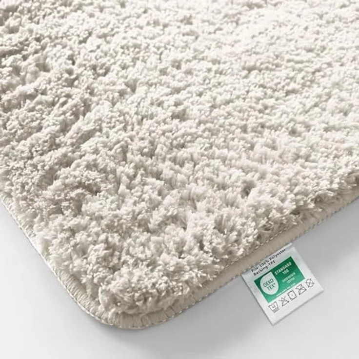casa pura Badeteppich Ivory Sky Soft, rutschfester und waschbarer Duschvorleger, 60x100 cm, flauschige Mikrofaser in Shaggy Optik – Bild 3
