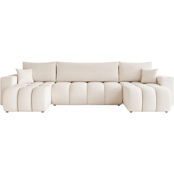 yourhouse24 Wohnlandschaft XXL U-Sofa OLI U mit tiefer Steppung (318 cm) – Bouclé-Stoff, Seite universal – Bild 2