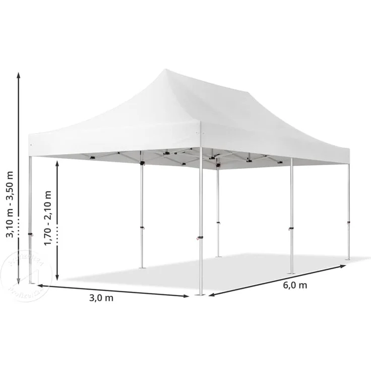 3x6 m Faltpavillon PROFESSIONAL Alu 40mm, weiß – Bild 10