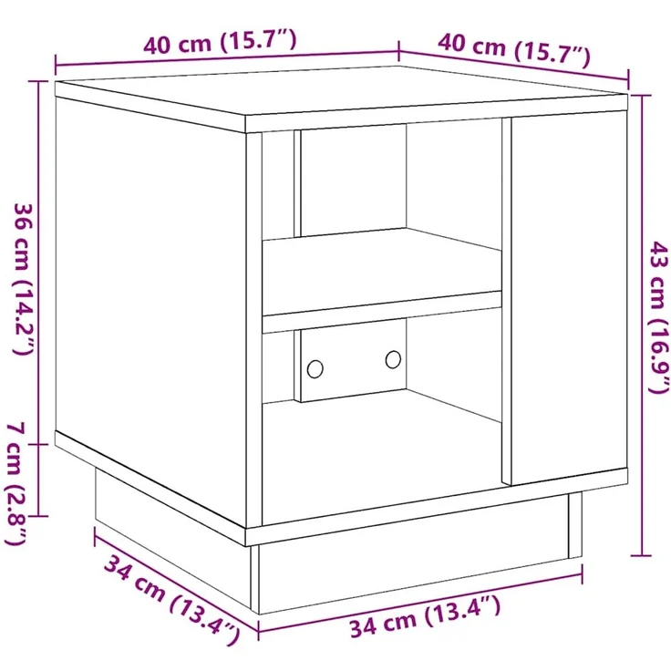 vidaXL Couchtisch Altholz-Optik 40x40x43 cm Holzwerkstoff 856804 – Bild 8
