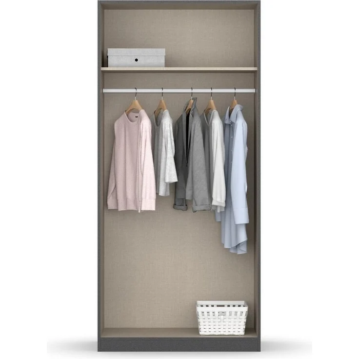 rauch Drehtürenschrank Kleiderschrank Jugendzimmer Kinderzimmer Stauraum Topseller Holmes Breite 91/Höhe 197/Tiefe 54cm - Industrial Style - MADE IN GERMANY – Bild 3