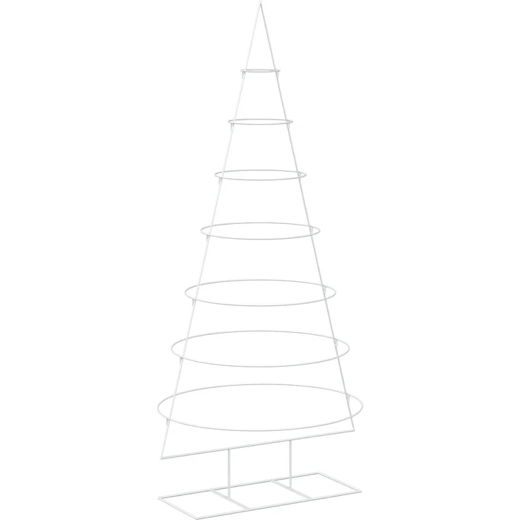 vidaXL Metall-Weihnachtsbaum mit Ständer KUOPIO 210 cm Stahl Weiß 42053803 – Bild 2