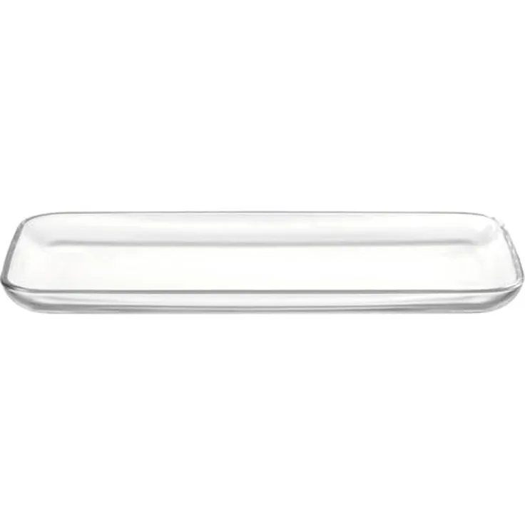 Leonardo Ciao Glasplatte, spülmaschinengeeignete Servierplatte für Kuchen, Gebäcke oder Canapés, Klarglas, 2,5 x 33 x 16 cm, 550 g, 025831