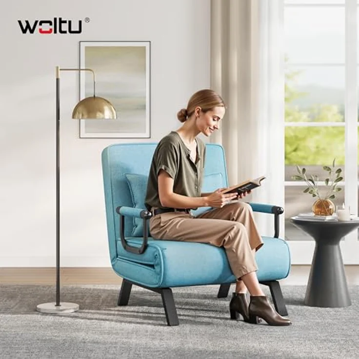 Woltu Schlafsofa, 1 Teile, Schlafsessel 3 in 1, mit Bettfunktion, Sofabett Gästebett – Bild 3