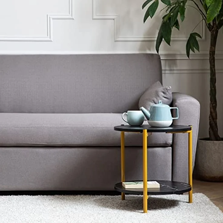 Happy Garden Couchtisch mit Marmoreffekt und goldenen Beinen Rosalie – Bild 2