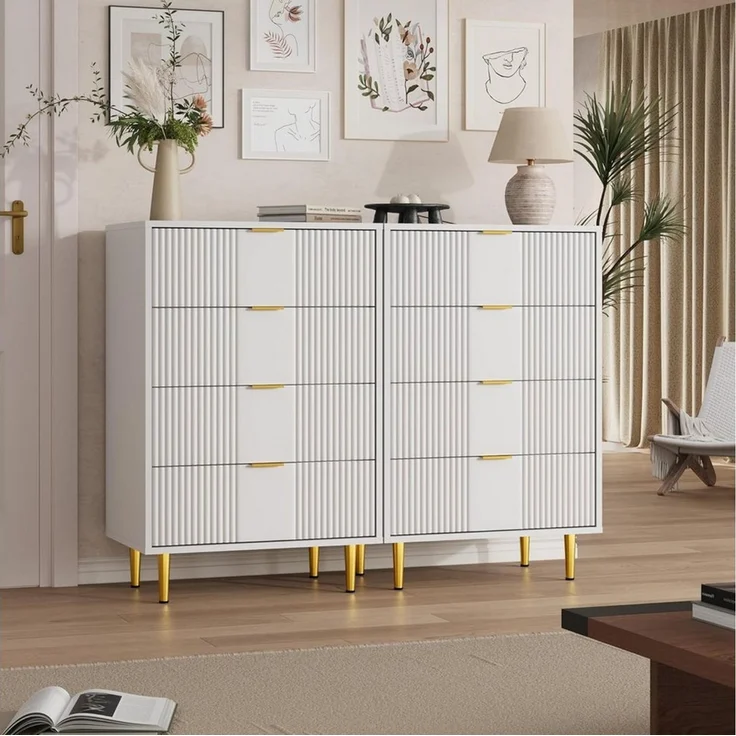 GarveeMore Kommode mit 4/ 5 / 6 Schubladen Sideboard Komodenschrank Schubladenschrank – Bild 4