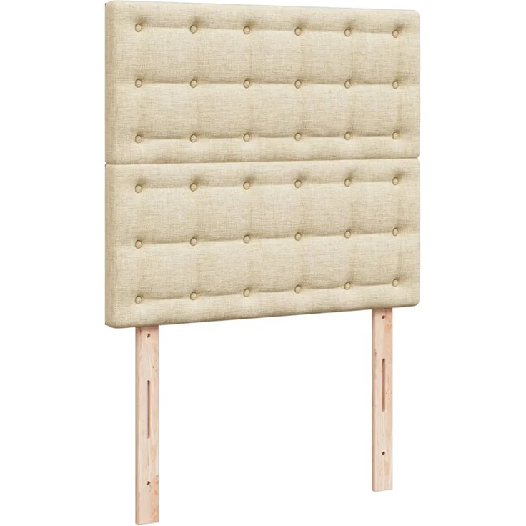 vidaXL Boxspringbett mit Matratze Creme 100x200 cm Stoff 3294286 – Bild 9