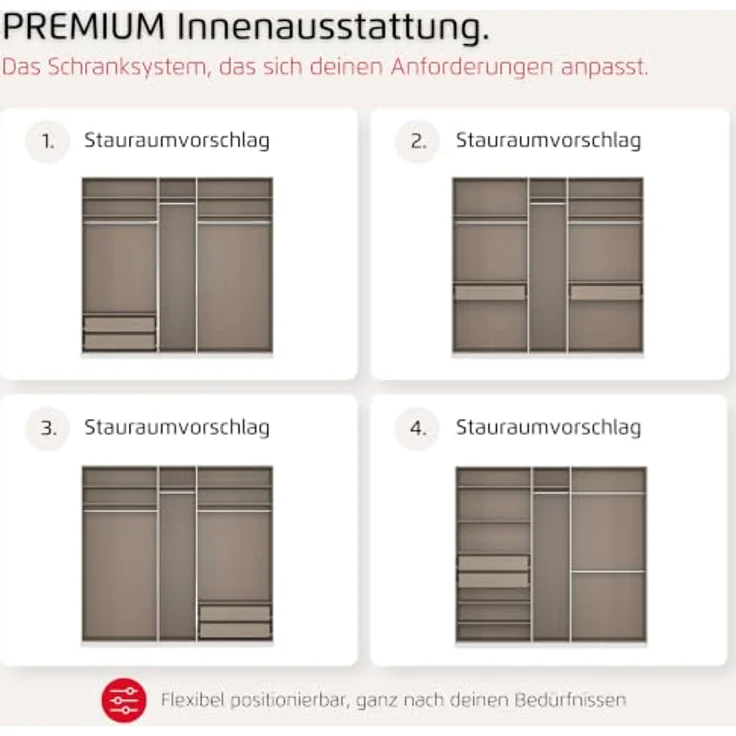 Rauch Möbel MYLORA, Kleiderschrank, Farbe Beige, Breite 226 cm – Bild 7