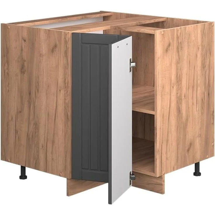 Eckunterschrank Fame-Line Dunkelgrau 80.5 cm , AP Eiche Vicco – Bild 5