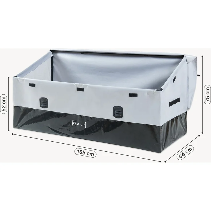 Aufbewahrungsbox Alanno 560 L Stahl Grau/Schwarz [casa. pro] – Bild 4