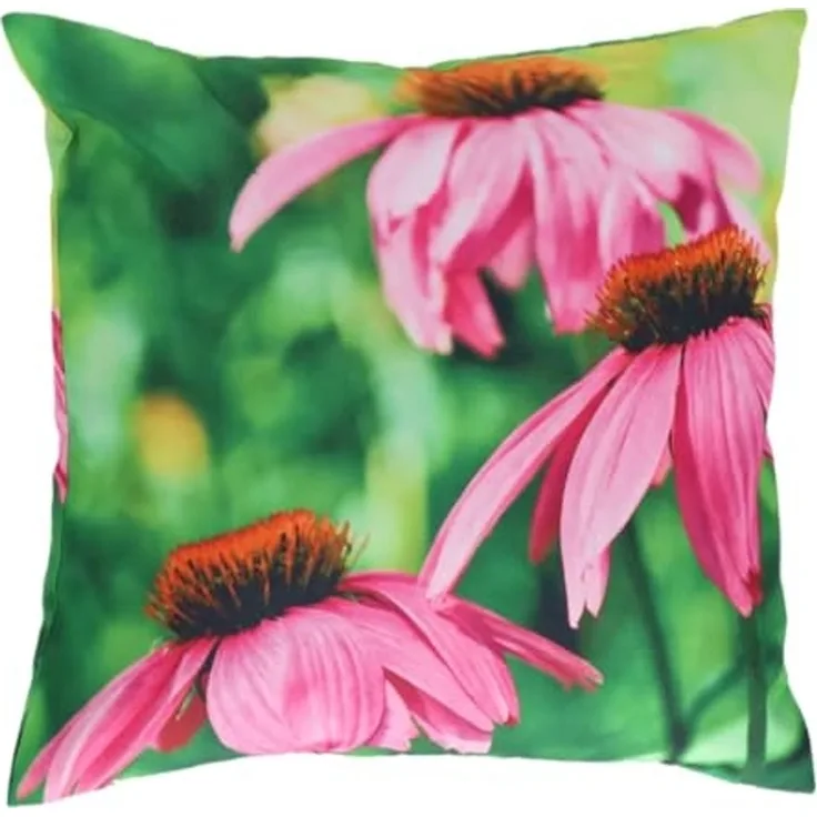 Kleines Outdoor Kissen aus wasserabweisendem Polyester m. Blumenmuster SONNENHUT
