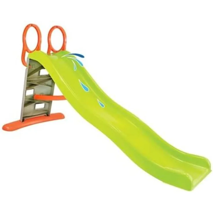 Mochtoys 11564 'Slide' Kinder- und Wasserrutsche, ca. 110 x 205 x 84 cm, ab einem Jahr, bis 50 kg belastbar, grün/orange/grau