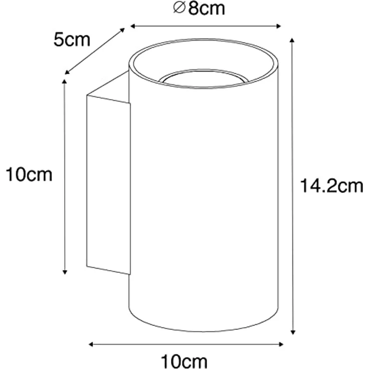 Qazqa Wandleuchte Sandy, ohne Leuchtmittel, GU10, Gold/Messing, Modern, Aluminium, 2-flammig – Bild 3