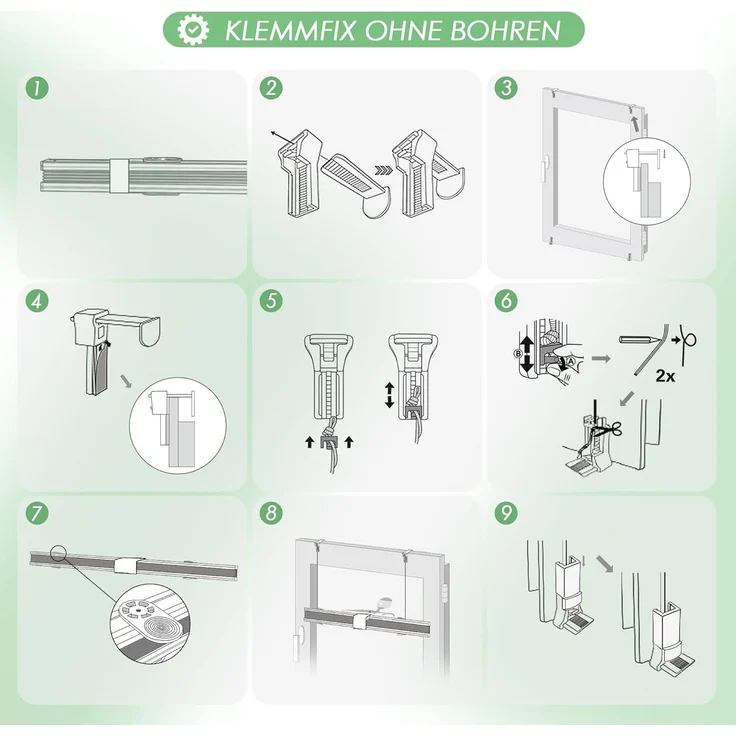 bobodeco Plissee ohne Bohren Klemmfix Faltrollo Jalousie Beige 100x200 cm (BxH), Plisseerollo Sichtschutz und Sonnenschutz Blickdicht Easyfix lichtdurchlässig Rollo für Fenster & Tür – Bild 7