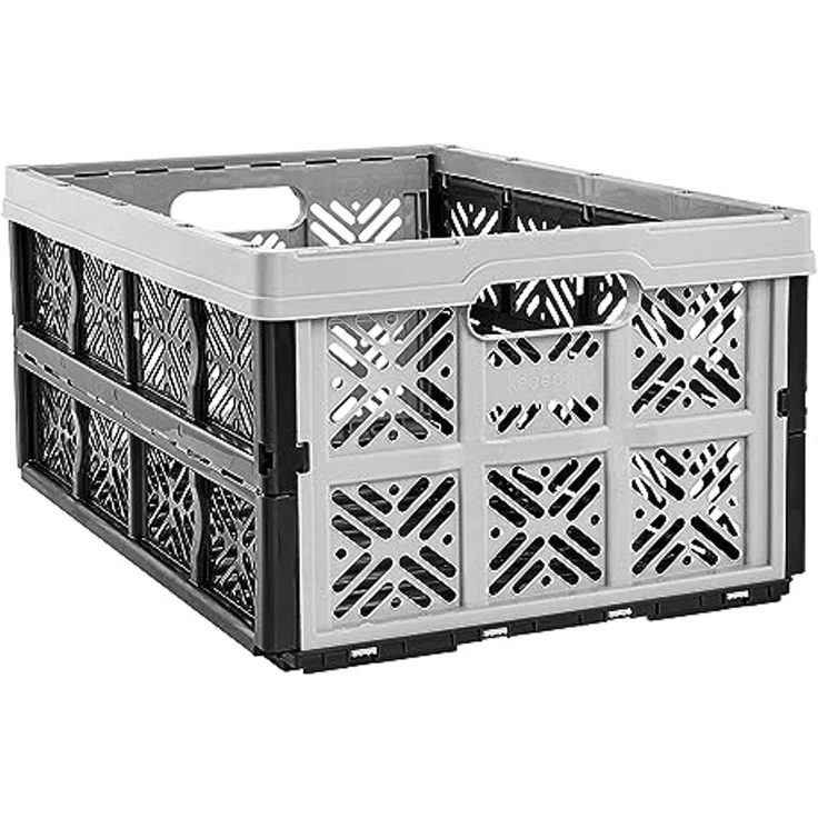keeeper Stabile Klappbox Ida, Stabiler Kunststoff (PP), 48 x 35 x 23 cm, 32 l, Nordic Grey – Bild 1