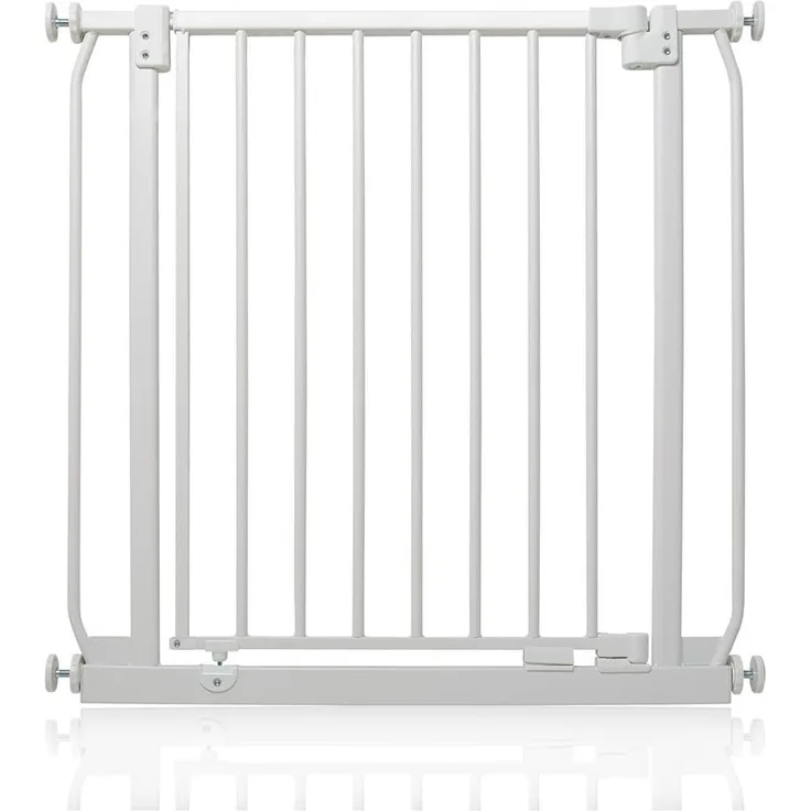 Safetots Elite Sicherheitsschutzgitter, 71cm - 80cm, Mattweiß, Treppenschutzgitter mit Druckmontage, Sicherheitsbarriere, Einfache Installation