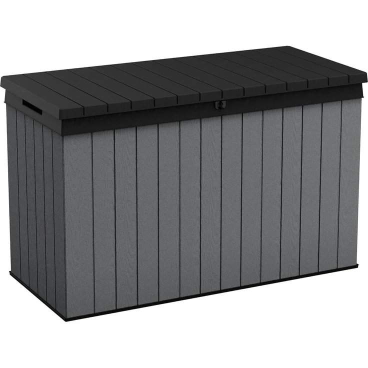 Keter Gartenbox "Darwin" 662 Liter naturgetreue Holzoptik Deckel bis 300 kg belastbar, abschließbar – Bild 1