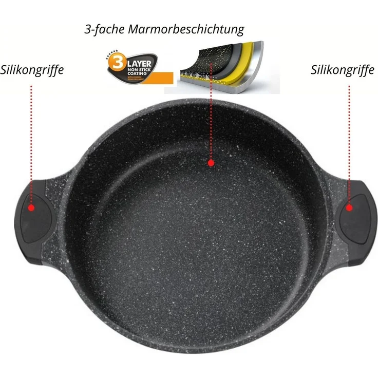 Aluguss Tajine Tagine Ø28cm Induktion Silikongriffe Gartopf Dampfgarer Bräter schwarz – Bild 4