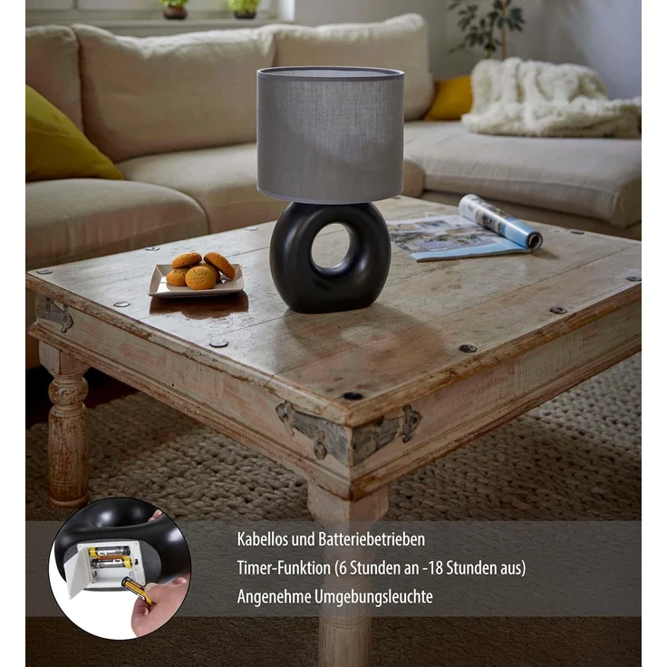 Northpoint LED Tischleuchte LED Batterie Tischleuchte für Innen & Außen Timerfunktion Kabellos – Bild 3