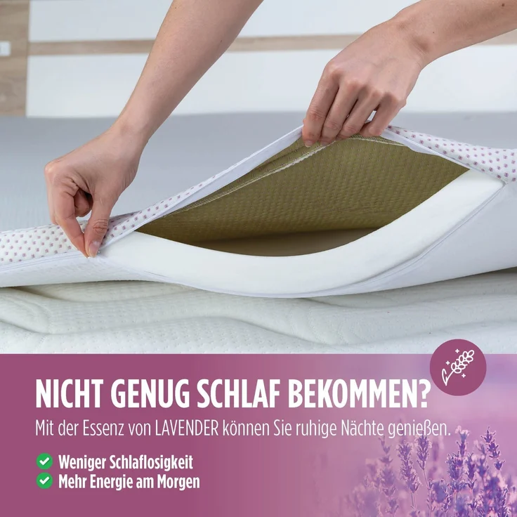 Matratzenauflage Erhöhen den Schlafkomfort mit ViscoCell Memory-Schaum Matratzenauflage Vitapur weiß (H 3.5 x T 200 x B 120 cm) – Bild 5