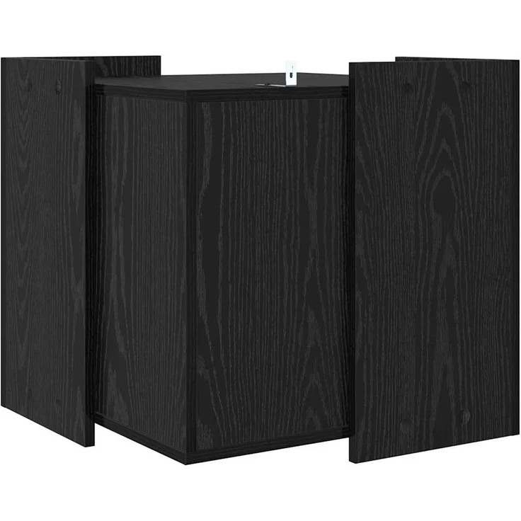 vidaXL Katzenstreu Box Umzäunung Schwarz Eichen-Optik 53 x 53 x 51 cm 884069 – Bild 6