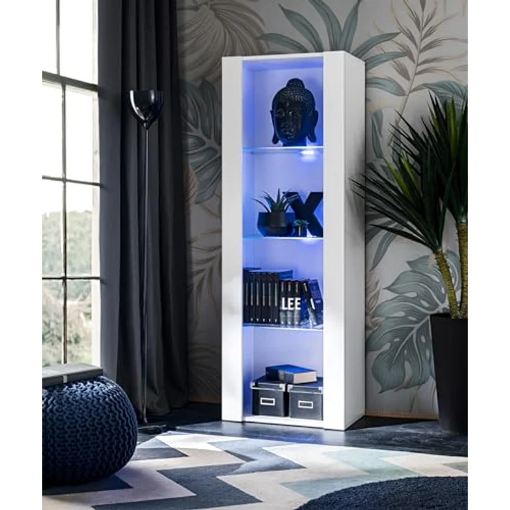 Komodee Wohnzimmerset Tivoli Grande, Weiß, Holzwerkstoff, 9 Fächer, Rechteckig, 250x159x35 cm, Wohnzimmer Wohnwände – Bild 5