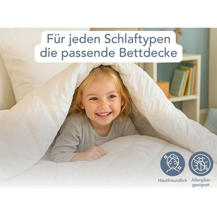 XDREAM Microfaserbettdecke Pure, Bettdecke - 4-Jahreszeiten, Ganzjahres, Winter & Sommer, Füllung: Hohlfaser-Polyesterfüllung, Bezug: Polyester, allergikerfreundlich, atmungsaktiv, temperaturausgleichend, 135x200 cm – Bild 3