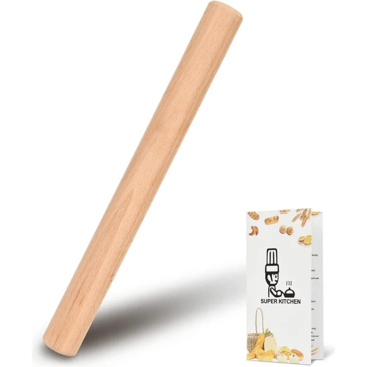 SUPER KITCHEN Buchenholz Nudelholz Teigroller Fondant Pizza Cookie 30 x 3 cm – Bild 8