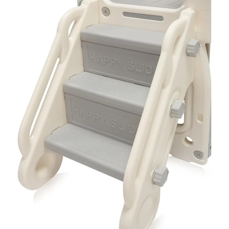 Baby Vivo Kinderrutsche / Rutsche mit Basketballkorb - Schloss in Grau / Beige – Bild 8