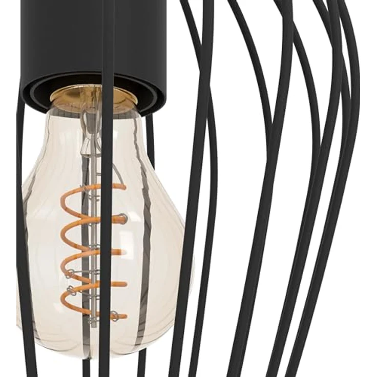 Eglo 49477 Hängeleuchte NEWTOWN Stahl schwarz E27 max. 1X40W H:110cm Ø16cm dimmbar – Bild 5