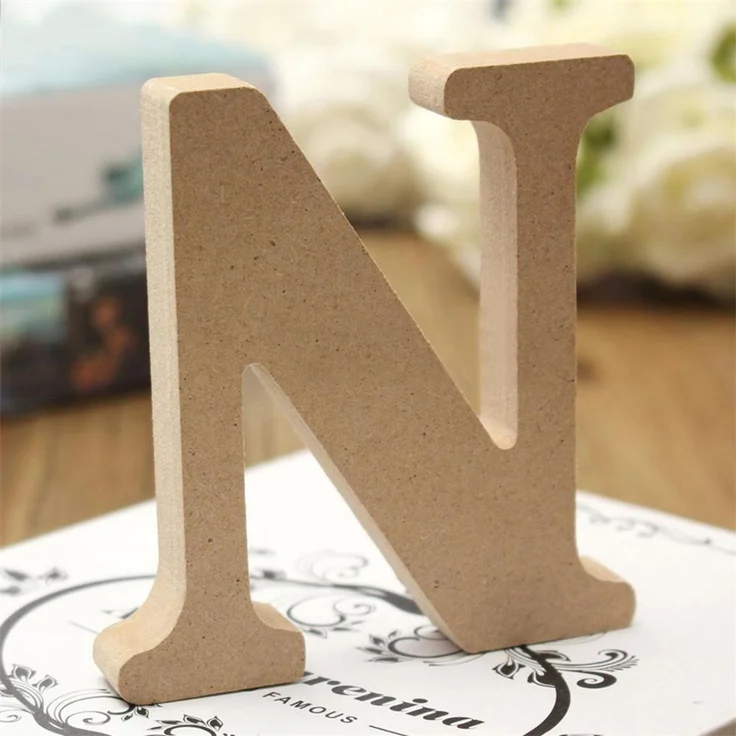 Freeas Naturholzfarben Holzbuchstaben 8 cm für Wanddeko & Basteln (N) | Buchstaben Holz zum Selberbemalen für DIY-Bastelprojekte, Kinderzimmer, Geburtstage, Hochzeitsfeiern und Namensschild-Deko