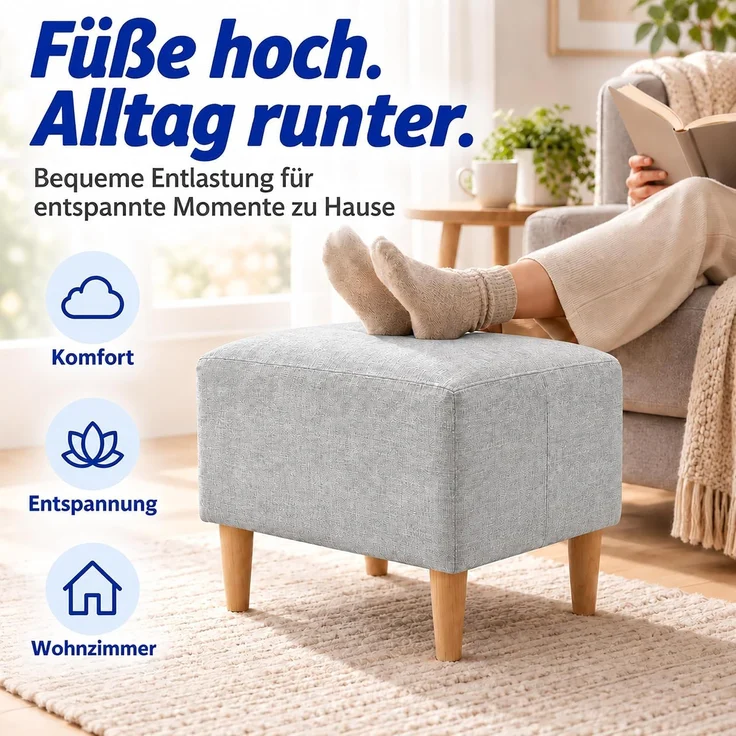 Relaxdays Fußhocker gepolstert – Bild 4