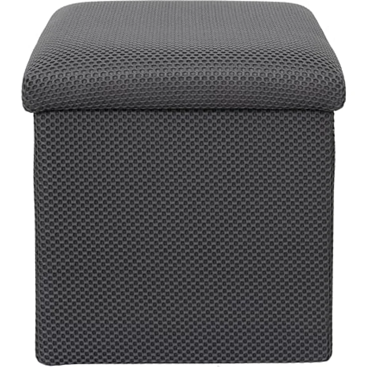 HOME DECO FACTORY, HD0508, Faltbare Ottomane-Truhe, multifunktional, modernes Design, praktische Aufbewahrung und optimaler Komfort, ideal für kleine Räume, 38 cm, Dunkelgrau – Bild 7